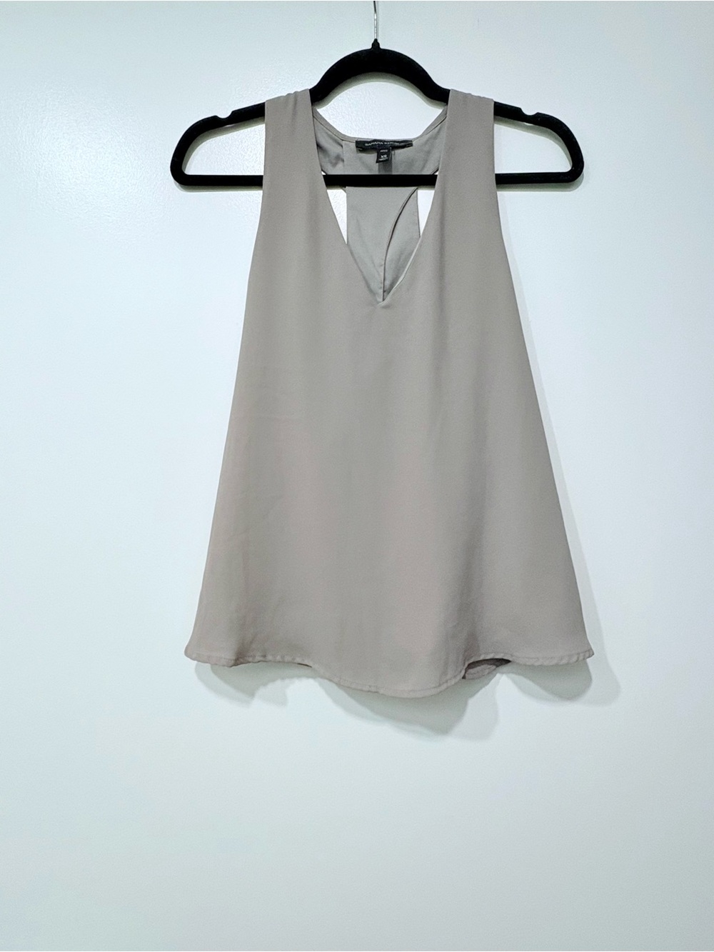 Banana Republic Sleeveless V-Neck Blouse with Back Cutout - Grey, XSP